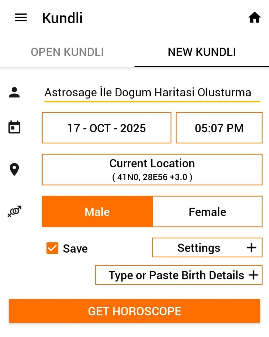 5 Adımda ASTROSAGE ile Vedik Doğum Haritanızı Oluşturma Rehberi